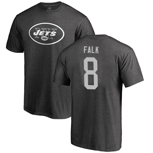 New York Jets Men Ash Luke Falk One Color NFL Football #8 T Shirt